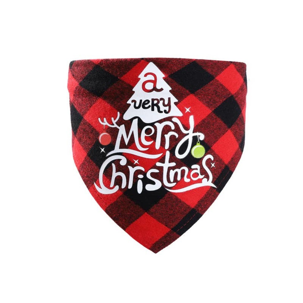 Merry Christmas Tree - Pet Bandana - Red